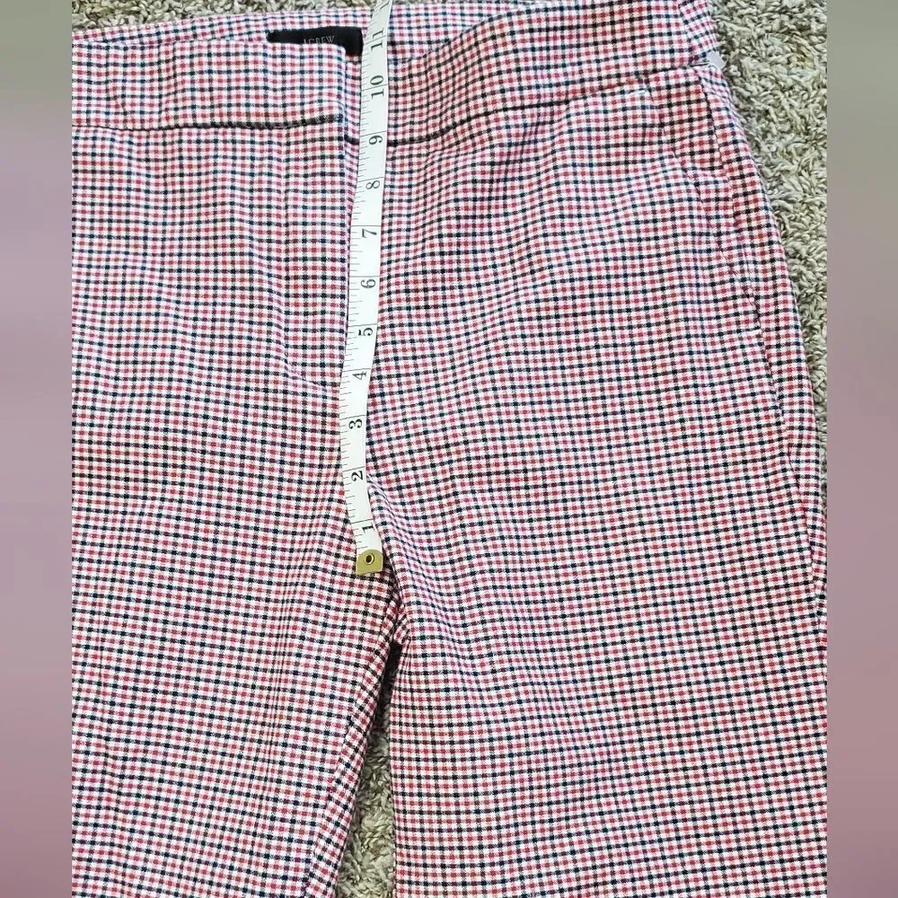 J. Crew Red,Black & White Plaid Ankle Pants